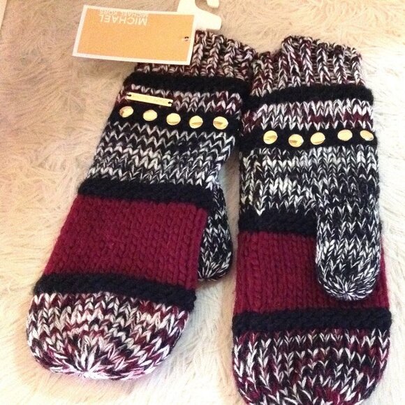 Michael Kors Gold Studded Mittens - Picture 1 of 7